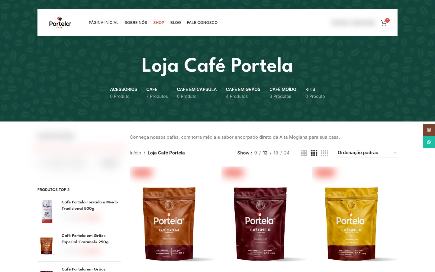 Café Portela — Loja desktop