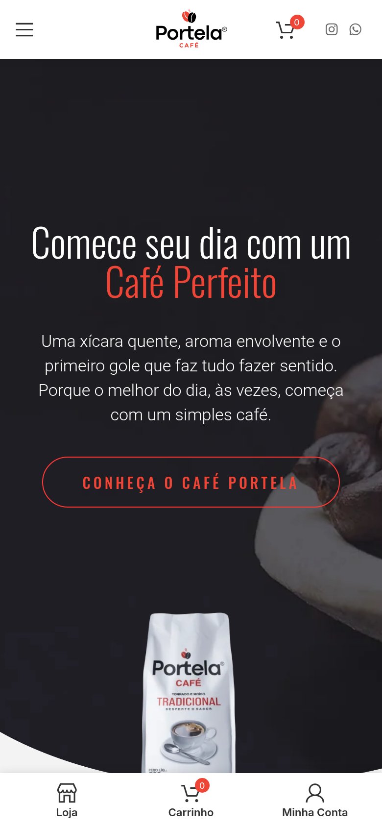 Café Portela — Home mobile