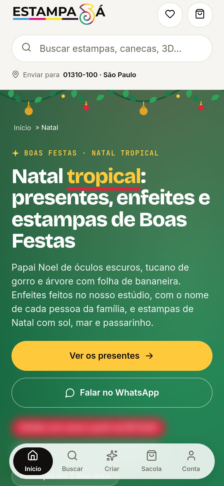 Estampa Já — Natal mobile