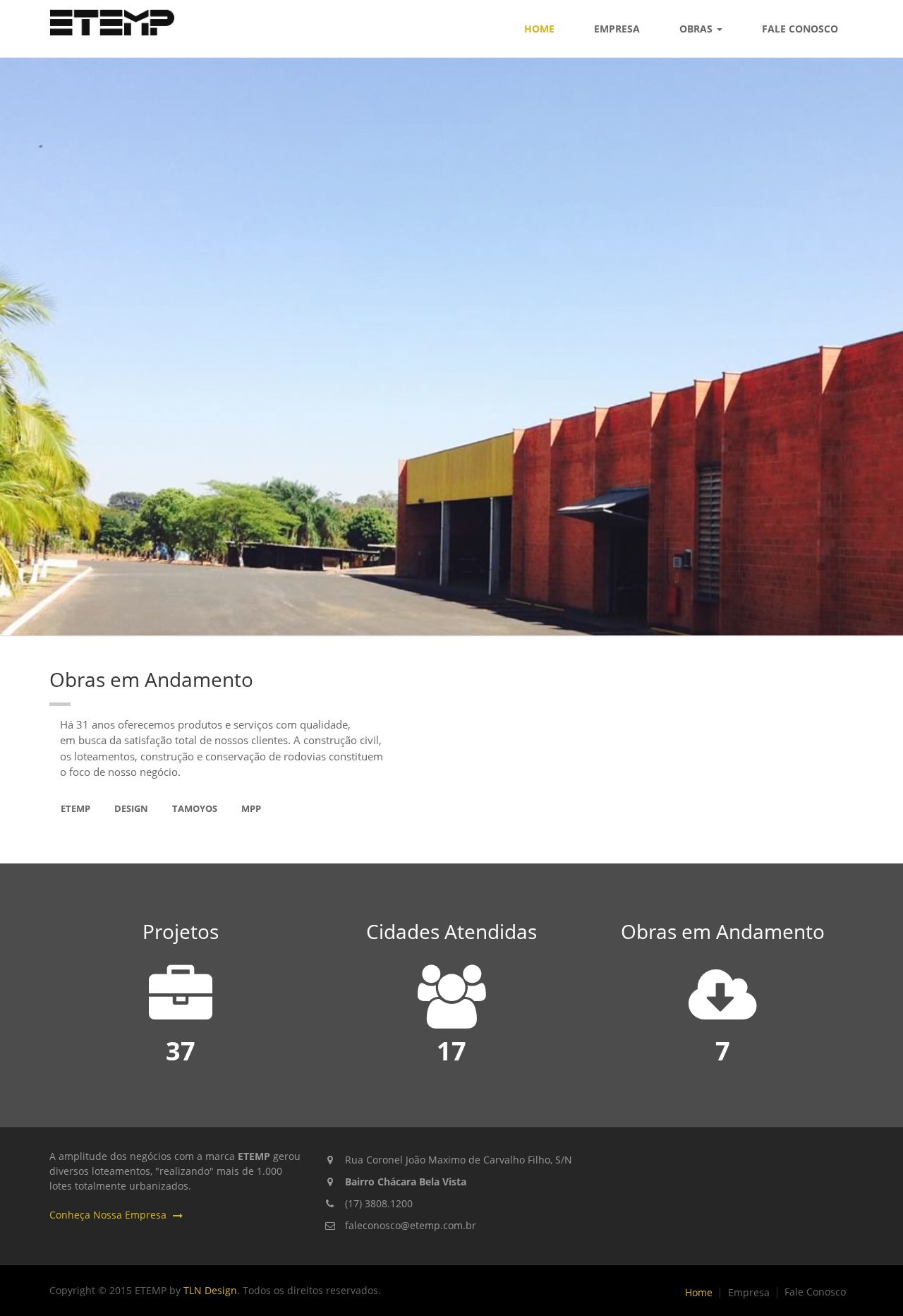 ETEMP Engenharia — Home desktop