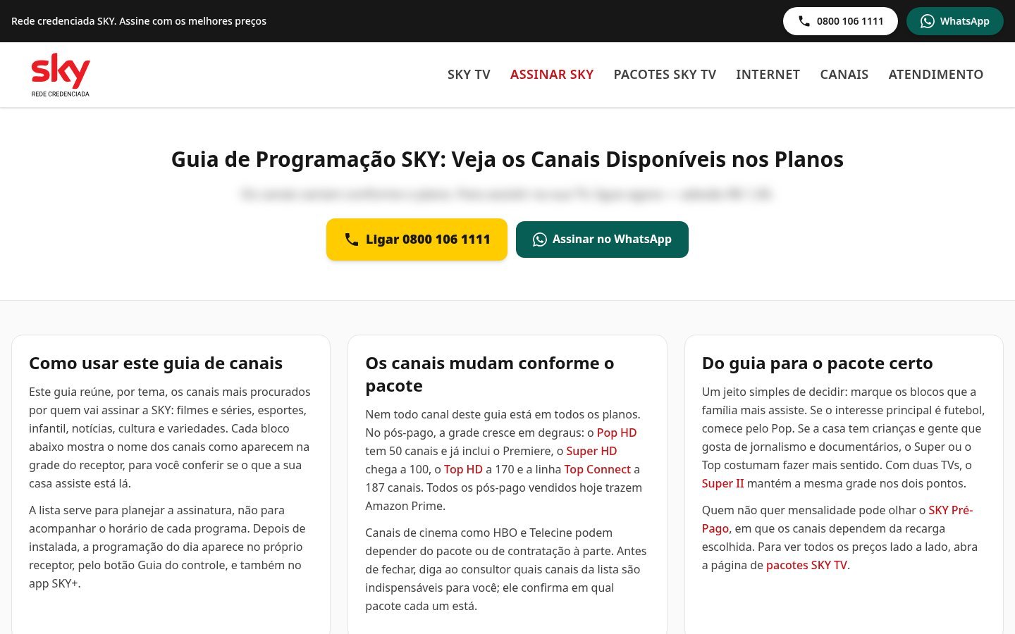 SKY Combo TV — Guia desktop