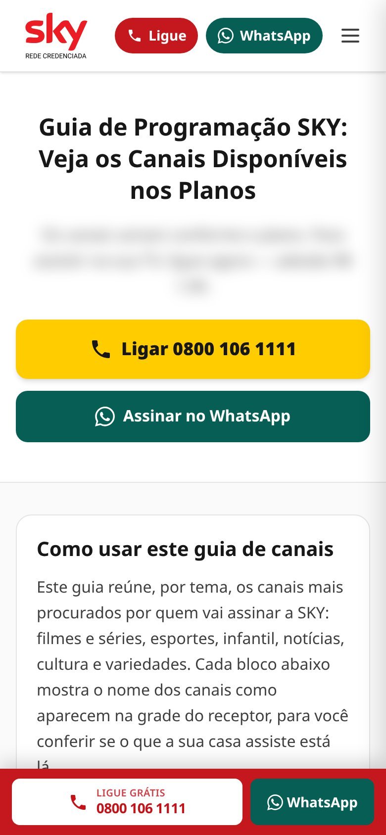 SKY Combo TV — Guia mobile