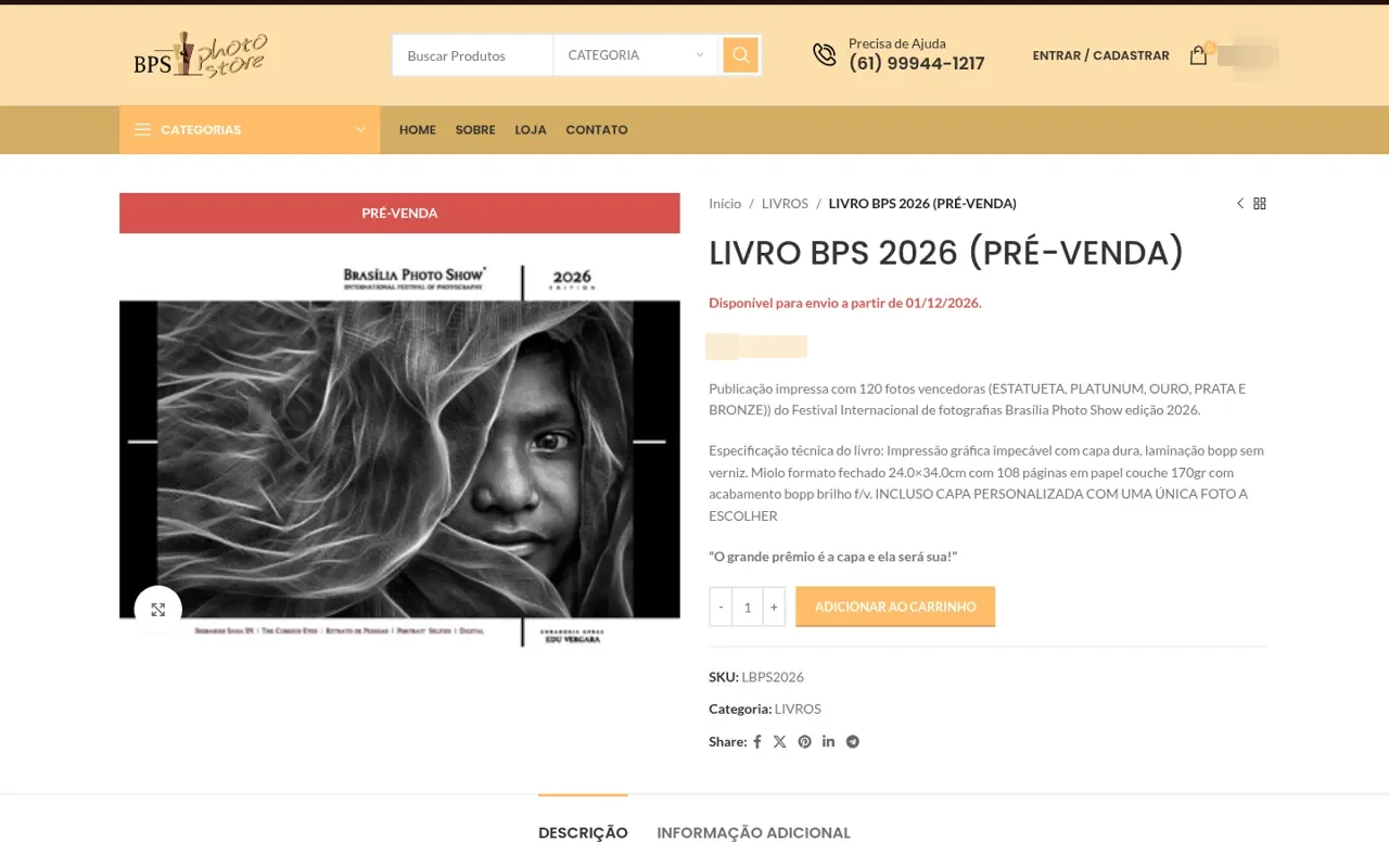 Página de produto do Livro BPS 2026 em pré-venda