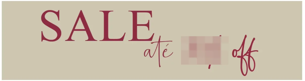 Banner de promoção SALE da loja Cristina Lemos