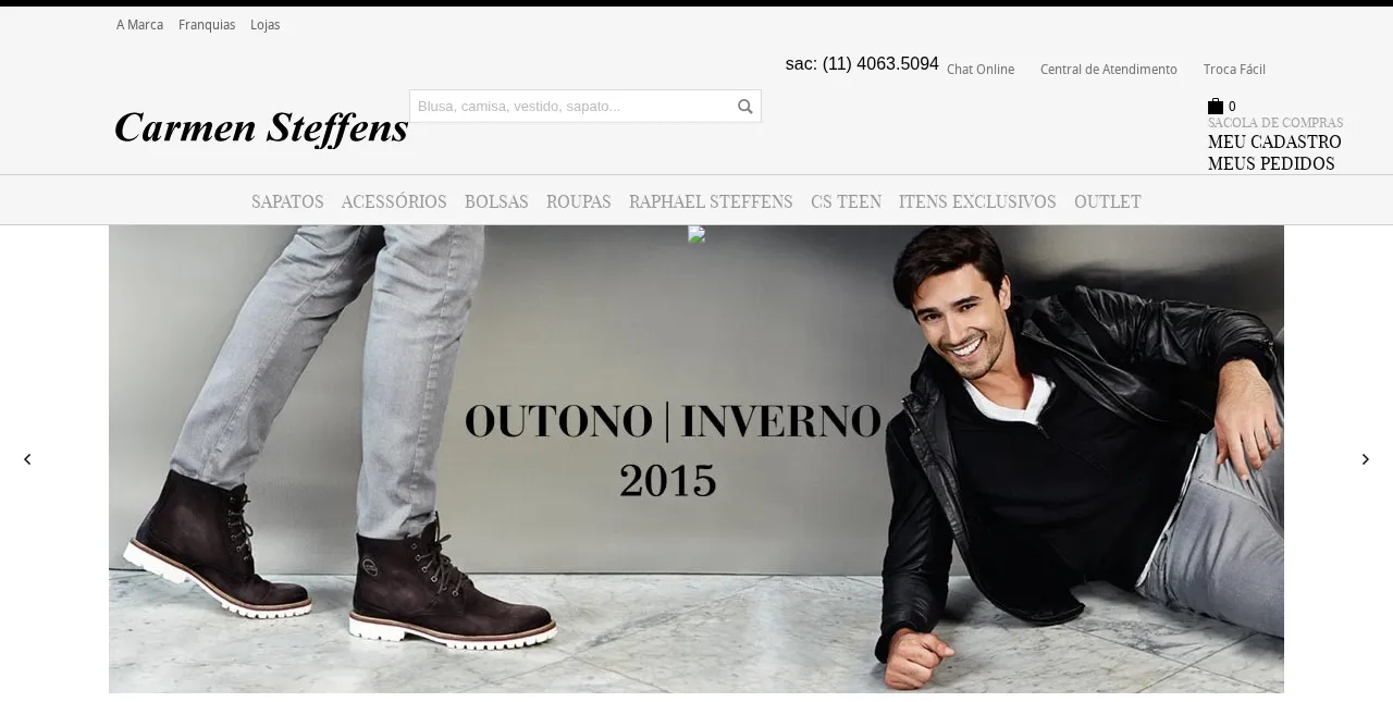 Loja virtual Carmen Steffens com banner da coleção Outono Inverno 2015