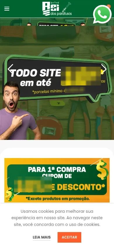 Loja Rei dos Parafusos no celular